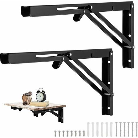 Staffa a muro pieghevole 500 x 170 mm – Acciaio inox – Resistente – Supporto a console pieghevole per garage e banco da lavoro (1/5)