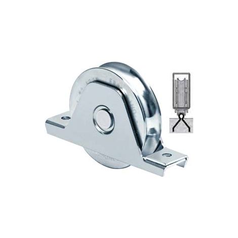 RUOTA CANCELLI GOLA SEMITONDA SUPPORTO INFERIORE ART.337- - ø mm.78 supporto mm.135 - 1 pezzi COMUNELLO