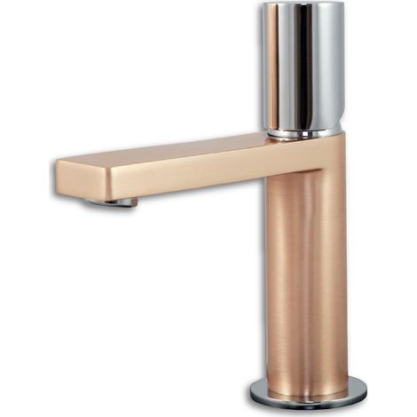 Essebagno Exil niedriger Waschtischmischer Roségold und Chrom