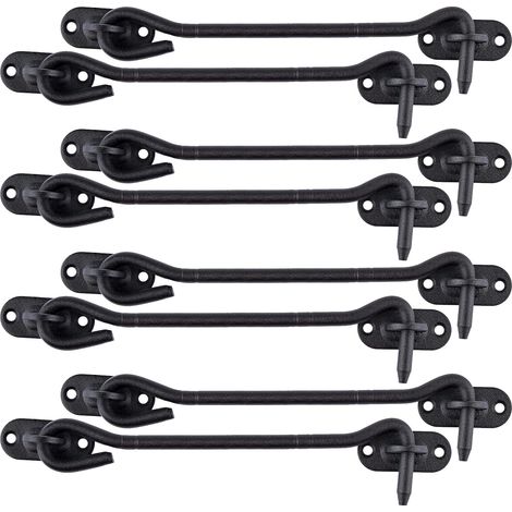 Crochet de Cabine en Acier Inoxydable 200 mm Loquet de Porte Serrures de Portes pour Portes de Grange Coulissante Armoire Fenêtre Abri Jardin Clôture Noir Paquet de 8 Pièces (1/5)