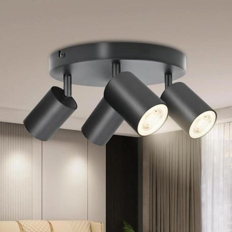 Plafonnier LED 4 Spots, Rond Spots de plafond Orientables, Plafonnier Spot GU10, Moderne Éclairage de Plafond, luminaires intérieur (1/5)