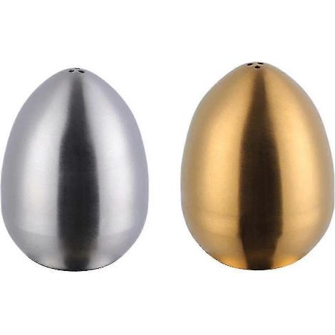 Pot à assaisonnement pour œufs en acier inoxydable, salière et poivrière de cuisine à trois trous - 26-natural color gold (1/5)