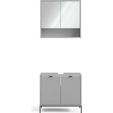 Conjunto de muebles de baño Eliza, Gris, 2 piezas, Vicco