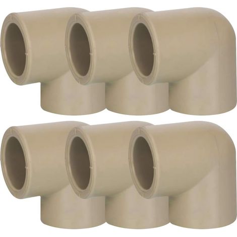 6 Pieces 32mm Dia 90 Degre Angle Coude Raccords de tuyaux en PPR Adaptateur Connecteur (1/5)
