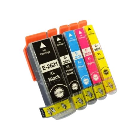 Pack de Cartouches Encre Compatibles Epson T2636 26XL Couleur Noir Cyan Magenta Jaune (1/3)