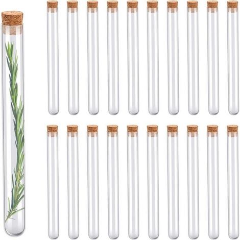20x Tube à Essai en Verre 32ml Contenant à Dragées, Bonbons, Fleurs et Épices Décoration et Souvenirs de Mariage (1/3)