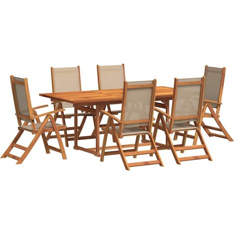 Maison Exclusive - 7-tlg. Garten-Essgruppe Massivholz Akazie und
