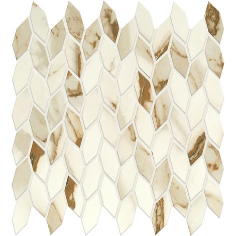 Mosaïque effet Marbre Blanc Calacatta Supreme Nav 30,5x30,5x0,85 cm Brillant Faventa - Mur intérieur (vendu par carton de 0,558 m²) - RO'MA CARRELAGE