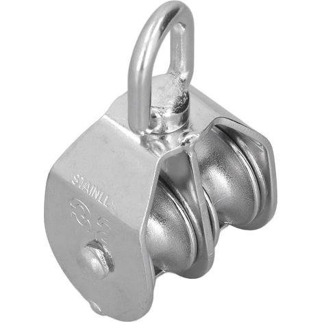 Poulie marine double roue 32mm/1.3in, galet 250kg, acier inoxydable 304, pour yachts et hors-bord, bateau rapide. (1/5)