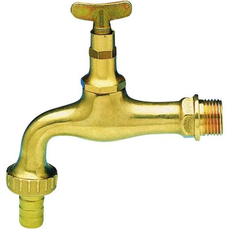 Rubinetto Ottone 1/2" Con Portagomma E Chiavino Estraibile