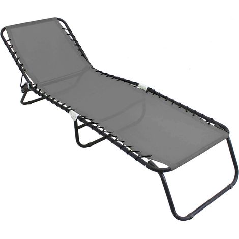 Tumbona plegable mar gris/negro mod. Pantelleria