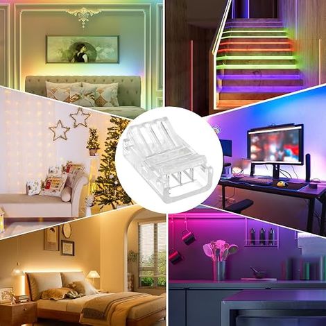connecteurs de bande LED à 3 broches de 8 mm, 5-24 V, source de lumière LED, alimentation CC, multicolore, 72 W
