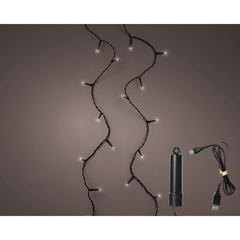 Guirnalda led exterior 8 funciones con bateria 7,4 m luz cálida (1/3)