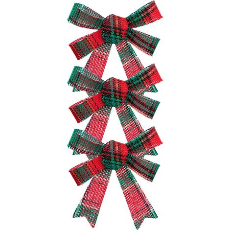 Déco de Noël Lot de 3 Noeuds Rouge et Vert 10 x 12 cm - Feeric Christmas (1/2)