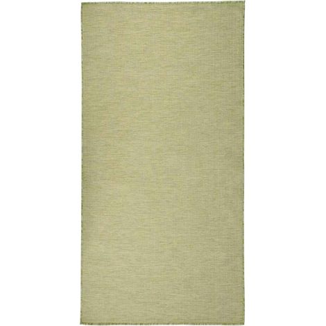 Tapis à tissage plat d'extérieur 100x200 cm Vert (1/5)