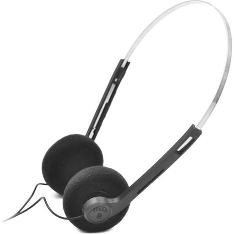 Paar kabelgebundene Ohrhörer, Retro-Kopfhörer, Kunststoff, 3,5-mm-Klinkenstecker, schwarz, für Handy und MP3-Player (1/5)