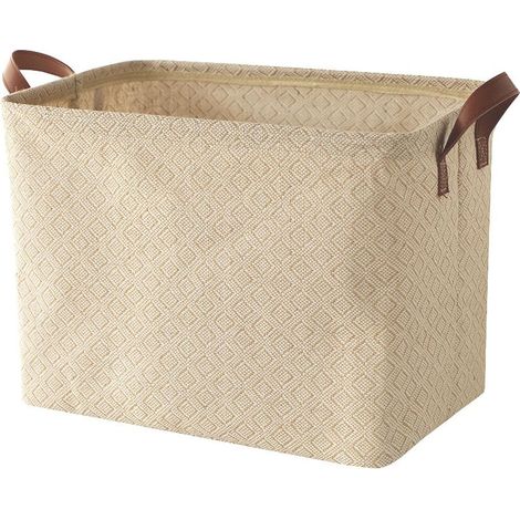 1 Panier Rangement,Jute Naturel,Poignées Renforcées,Design Pliable,Maison,Salle De Bain (1/5)