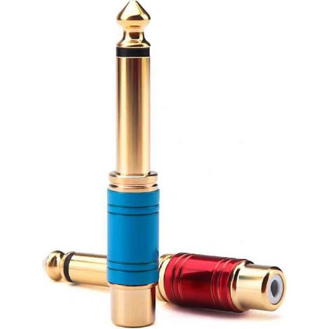 adattatori audio mono TS maschio da 6,35 mm a RCA femmina, placcati in oro con connettore jack.