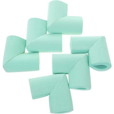 Lot de 10 protections d'angle anti-collision en forme de U pour meubles en verre et tables, idéales pour les bébés et les enfants. Dimensions : 6 x 6 x 3,5 cm, épaisseur : 1,2 cm. Couleur : vert clair (1/5)