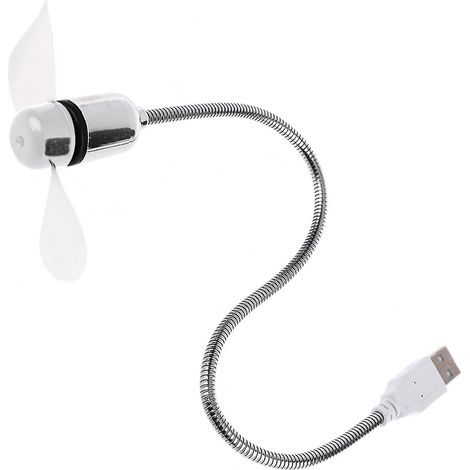 Ventilateur USB flexible avec système de refroidissement pour ordinateur portable et de bureau, chargeur USB inclus. (1/4)