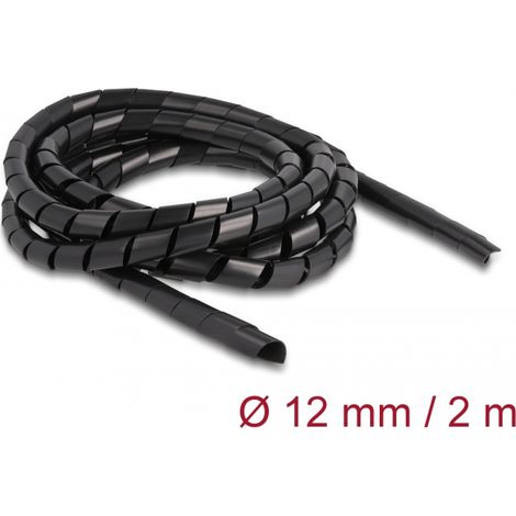 Delock Manguera en espiral flexible de 2 m x 12 mm negra
