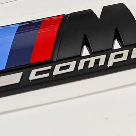 (Noir mat, logo M5 (7,3 cm)) - Emblème COMPÉTITION gris argenté et noir, compatible avec l'autocollant logo de coffre BMW Thunder Edition (1/5)