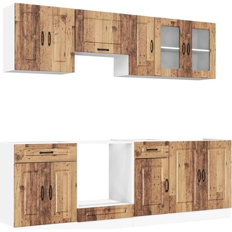 Maison Exclusive - Mueble cocina Kalmar madera vieja 8 pzas mader