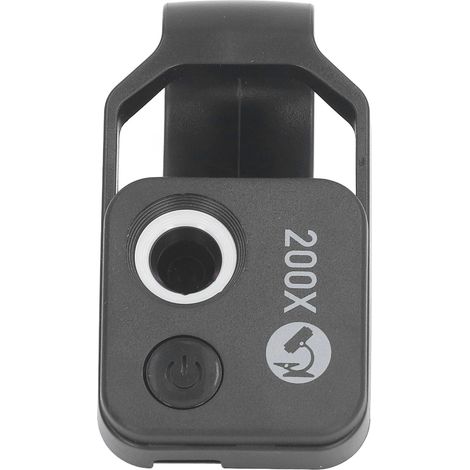 Microscope portable pour téléphone 200x, noir, rechargeable par USB, batterie 110 mAh avec filtre CPL, loupe pour l'observation en sciences biologiques (1/5)
