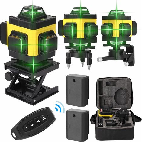 Ej.Life – Niveau laser 360° 4D vert auto-nivelant – 16 lignes – 2 batteries 1200 mAh – Précision ±0,2 mm/10 m – Distance de travail 25 m (1/5)