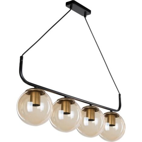Lampada a sospensione stile minimal 4 punti luce Terena MDL4147 colore nero (1/4)
