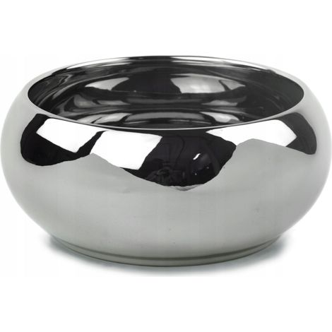 Vaso da fiori in ceramica con coperchio, ciotola decorativa, argento classico, 14 cm (1/2)
