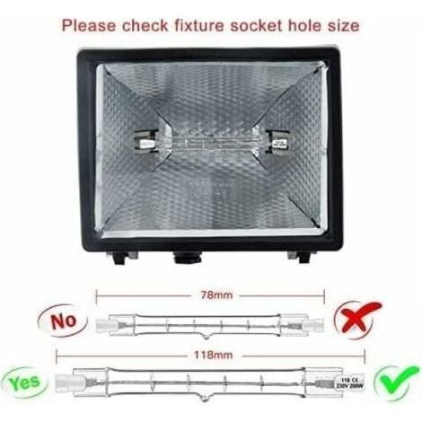 Lot de 5 R7S Ampoule Halogène 118mm 300W 230V. Tige Halogène R7S 118mm. Ampoule Halogène r7s Lampe Tige Halogène Dimmable pour Spot de Bâtiment. Eclairage Paysage de Travail. Eclairage Salon (1/5)