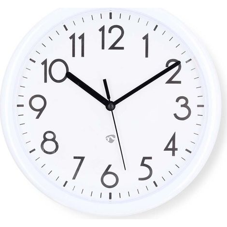 Nedis Wanduhr / Durchmesser: 220 mm / Kunststoff / Weiss