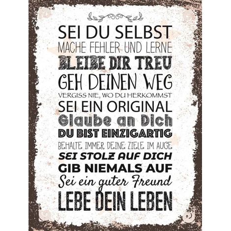 Panneau en bois 40x30 cm Sois toi-même, fais des erreurs, apprends-en (proverbe/citation) (1/4)