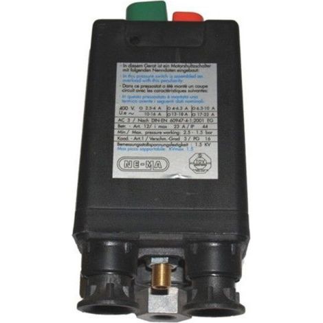 Aerotec Nema Schalter 400V 3 Wege 3/8 Zoll 6,3-10 A - Abg. 3 - 1/4 Zoll 9063148 Druckluft-Druckschal