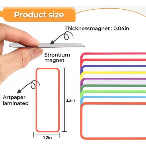 54 piezas,Etiquetas magnéticas para nombres,Placas de identificación,Placas de identificación,Diseño en blanco para personalizar,3 x 8 cm (1/4)