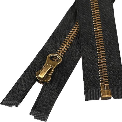 Fermeture Eclair au Metre 75cm Fermeture Éclair Métallique 8 Séparable pour Vestes et Manteaux, Glissière Robuste pour Couture et Réparation (Noir) (1/5)