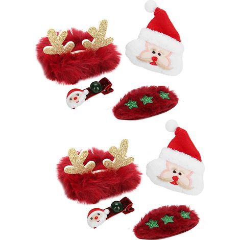 Ensemble de pince à cheveux, broche et bracelet de Noël vendu par lot de 2 (pour les personnes âgées) comme coffret cadeau de Noël. (1/5)