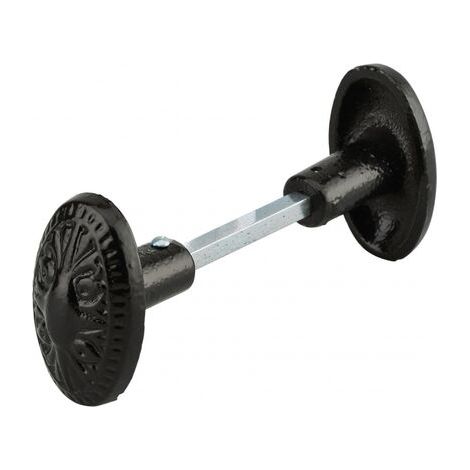 Boutons en fonte peinte pour porte – Carré 6mm – Fourreau adaptateur 7mm – Finition noire élégante pour portes intérieures (1/3)