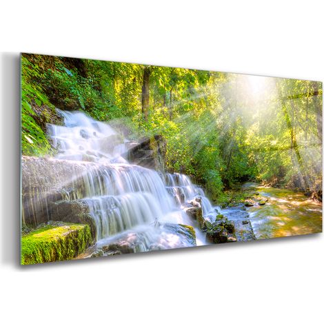 Tableau sur verre – 100 x 50 cm - Tableau mural décoratif - Verre Décorative - Forêt (1/5)