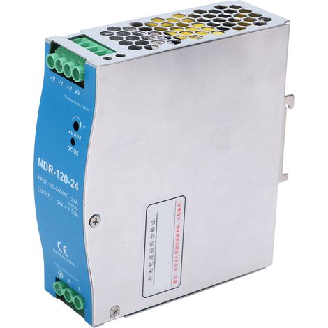 Alimentation à découpage BERM 120W 24V NDR-120-24 sur rail DIN pour automate industriel PLC, entrée 100-240VAC