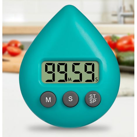 Minuteur numérique pour douche et cuisine, étanche, compte à rebours, fixation par ventouse, finition verte.-AquaForge (1/5)