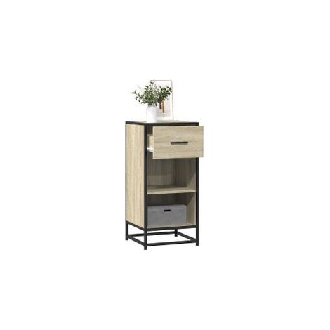 Buffet chêne sonoma 35,5x35x76 bois d'ingénierie et métal (1/5)