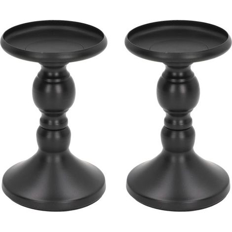 Bougeoirs - OKUMGGYJ - 2er-Set - Matt Schwarz - 14,5 x 9,4 cm - Ideal für Hochzeitsdekorationen