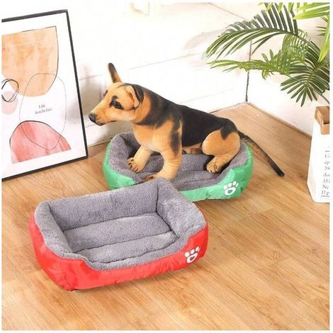 Joli lit chaud pour chien et chat au printemps, lit carré pour chat de couleur bonbon, matelas confortable et doux pour animaux de compagnie, vert S 1 pièce (1/3)