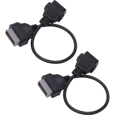 Adaptateur OBD2 14 broches vers 16 broches, câble de diagnostic auto noir, portable et léger, connecteur de liaison pour voiture, 1 paire (1/5)
