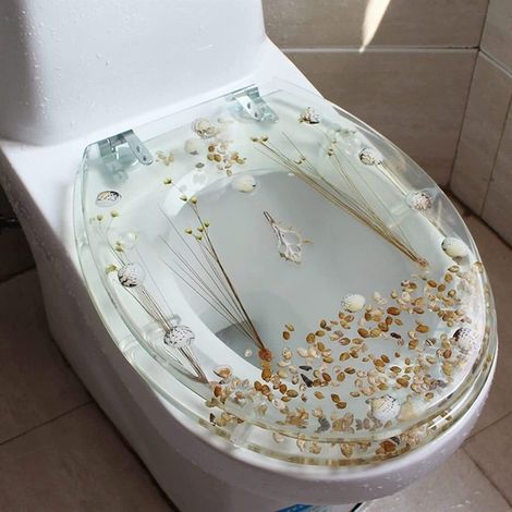 Abattant Toilette Ovale Transparent – Couvercle Forme Coquillage – Design Original (1/5)