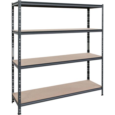 Étagère métallique noire 180 x 150 x 50 cm 4 étagères Charge maximale 1200 kg 300 kg par étagère (1/5)