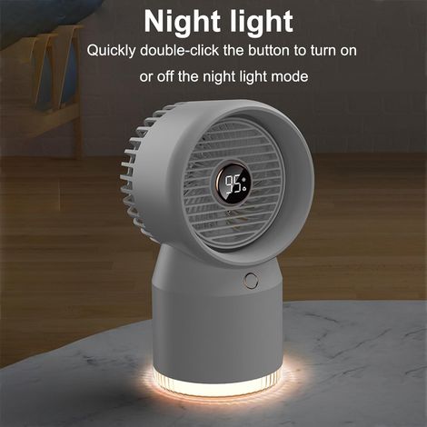 Ventilateur portable, 4 vitesses, équipé d'un grand réservoir d'eau doté fonctions de refroidissement, d'humidification veilleuse (1/5)