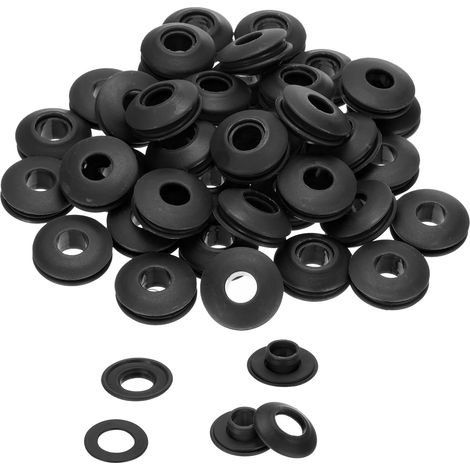 50 Pièces Œillets en Plastique pour Bâches, Œillets en Plastique Inoxydables pour Bâches de Camion, Rideaux Textiles, Tentes, Bâches de Piscine, Auvents, Banderoles, Noir (1/5)